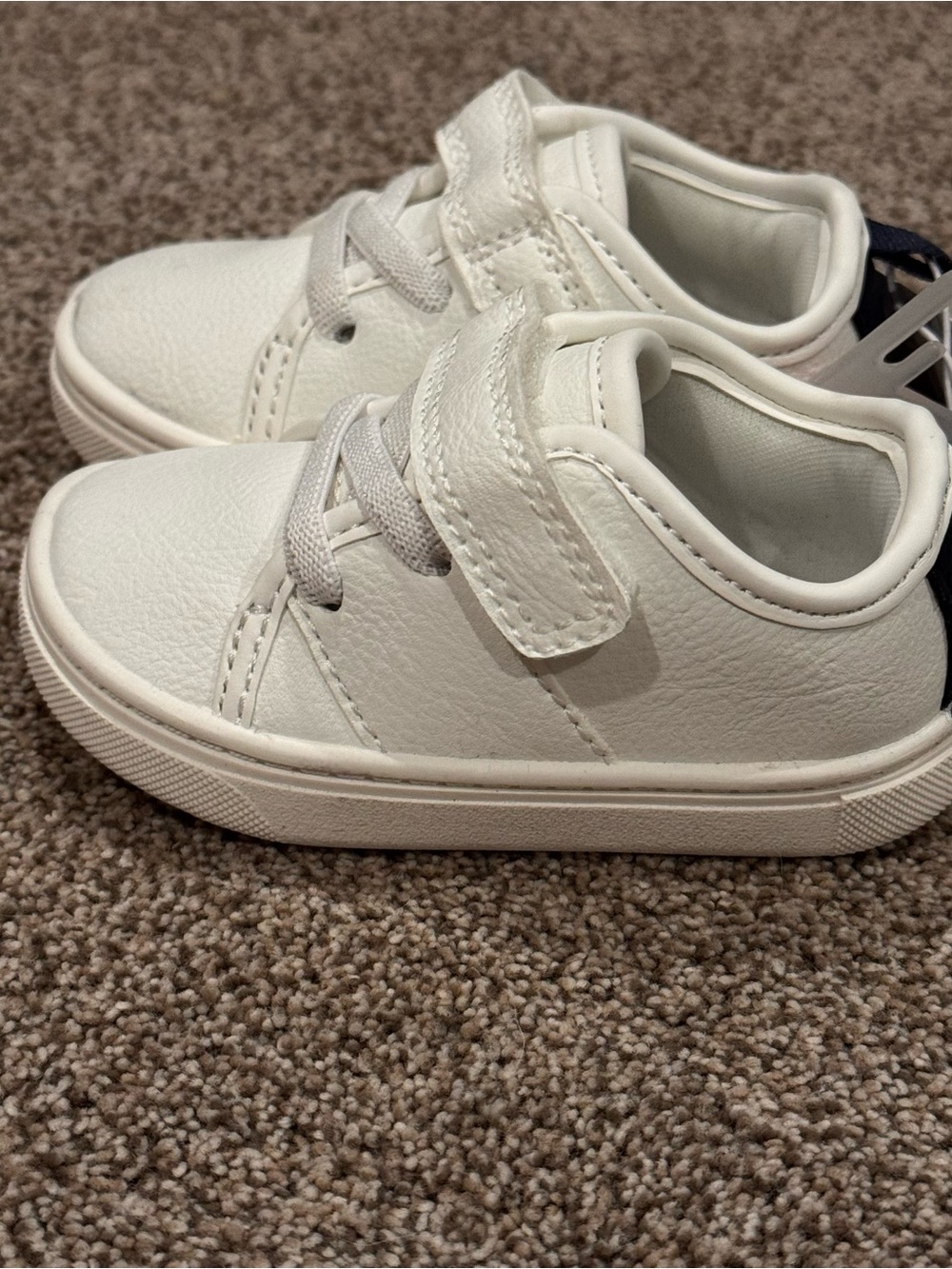 Carter’s White Slip-On Sneaker with Velcro Strap- Size 4 Toddler